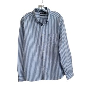 Nautica Men Classic Fit Blue and Striped Men's Longsleeve Shirt Size Xlarge